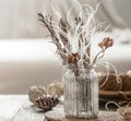 Still life beautiful vase with dried flowers Royalty Free Stock Photo