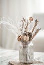Still life beautiful vase with dried flowers Royalty Free Stock Photo