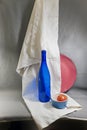Still life with a blue bottle Royalty Free Stock Photo