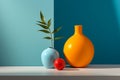 Still Life with Bold Colored Objects. Generative By Ai