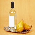 Still life from bottle of pear wine