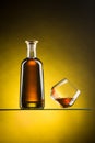 Whiskey, cognac, brandy, bourbon, rum, scotch. Strong alcohol drink close-up.. Royalty Free Stock Photo