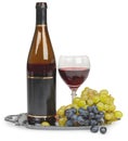 Still life - bottle of wine glass and grapes Royalty Free Stock Photo