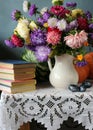 Still life with the bouquet of asters Royalty Free Stock Photo