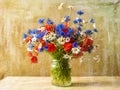 Still life bouquet colorful wild flowers Royalty Free Stock Photo