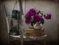 Still life with a bouquet of dahlias Royalty Free Stock Photo