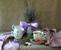 Still-life with a bouquet of lavender Royalty Free Stock Photo