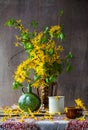 Still Life bouquet yellow forsythia spring