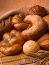 Still life of bread, loaves. Royalty Free Stock Photo
