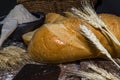 Still life of bread and wheat flour Royalty Free Stock Photo