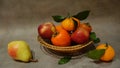 Still life with bright fruits