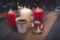 Still life with candles and coffee