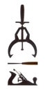 Craftsman tools on white background Royalty Free Stock Photo