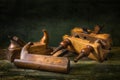 Still life with carpentry tools, bench planes Royalty Free Stock Photo