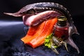 Still life - caviar and fish Royalty Free Stock Photo