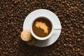 Still life - coffee with map of Costa Rica Royalty Free Stock Photo