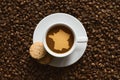 Still life - coffee with map of France Royalty Free Stock Photo