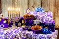 jewish holiday Hanukkah still life composed of elements the Chanukah festival Royalty Free Stock Photo