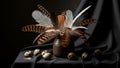 Feather Arrangement with Quail Eggs Royalty Free Stock Photo