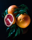 Still life consists of grapefruit