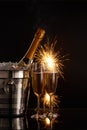 Champagne and sparklers Royalty Free Stock Photo