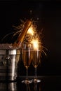 Champagne and sparklers Royalty Free Stock Photo