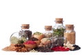 Still life of different spices and herbs