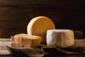 Still life of different types of cheeses Royalty Free Stock Photo