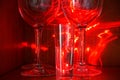 Glasses in Red Laser Light