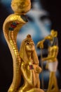 Egyptian statuettes anubis cleopatra and snake