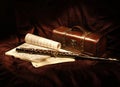 Still Life with flute , painted light brush Royalty Free Stock Photo
