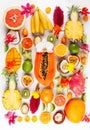 Still life with fresh assorted exotic fruits Royalty Free Stock Photo