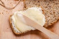 Still life fresh bread with butter and honey Royalty Free Stock Photo