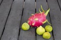 Still-life with dragon fruit and figas Royalty Free Stock Photo