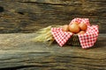 Still life fresh egg on old wood