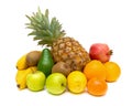 Still life of fresh fruits on white background Royalty Free Stock Photo