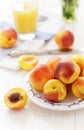 Still life with fresh ripe nectarine fruits Royalty Free Stock Photo