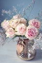 Still life with a fresh roses . Royalty Free Stock Photo