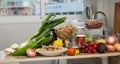 Still life with fresh vegetables in domestic kitchen Royalty Free Stock Photo