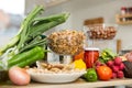 Still life with fresh vegetables in domestic kitchen Royalty Free Stock Photo