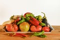 Still life with fresh vegetables isolated on white background. Royalty Free Stock Photo