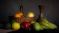 Still life of fruit in a basket Royalty Free Stock Photo