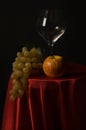 Still-life with fruit and wine glass Royalty Free Stock Photo