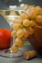 Still-life with fruit and wine glass Royalty Free Stock Photo