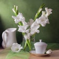 Still life with gladiolus flowers