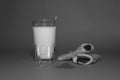 Still life of glass of milk - white and black