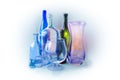 Still life of glass objects on a light background Royalty Free Stock Photo