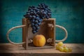 Still life grapes- composition food. Art decoration