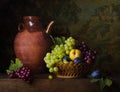 Still life with grapes and pears Royalty Free Stock Photo