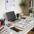 Still life of graphic design office Royalty Free Stock Photo
